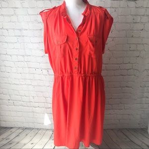 Coral midi dress